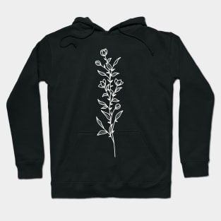 Wildflower Bouquet On Peach One Line Art Flowers Hoodie